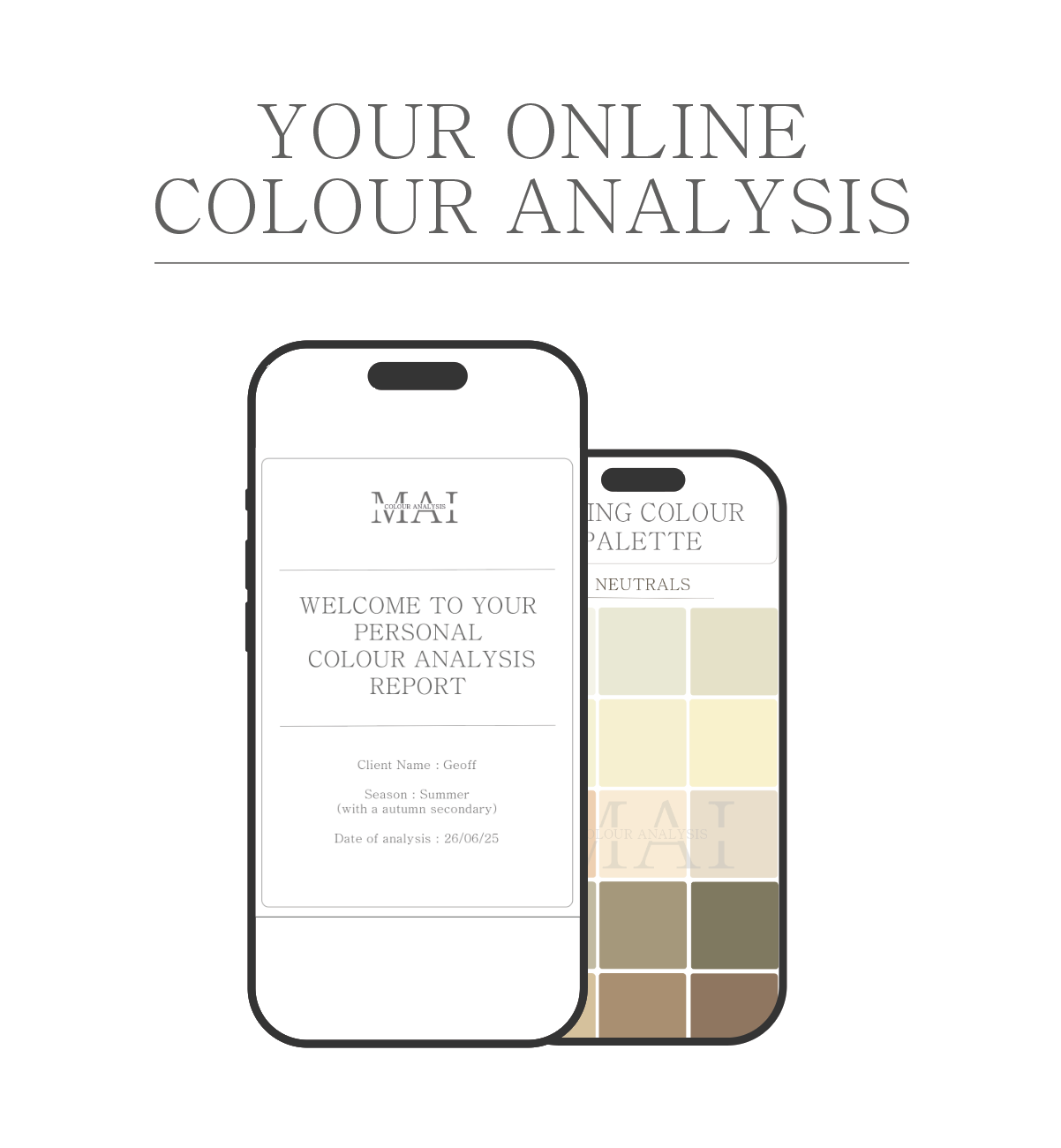 Online colour analysis