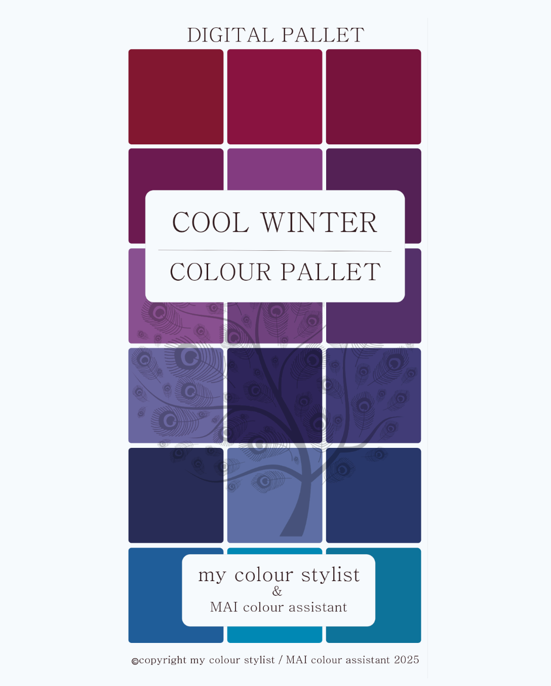 Digital colour palette download - Cool Winter