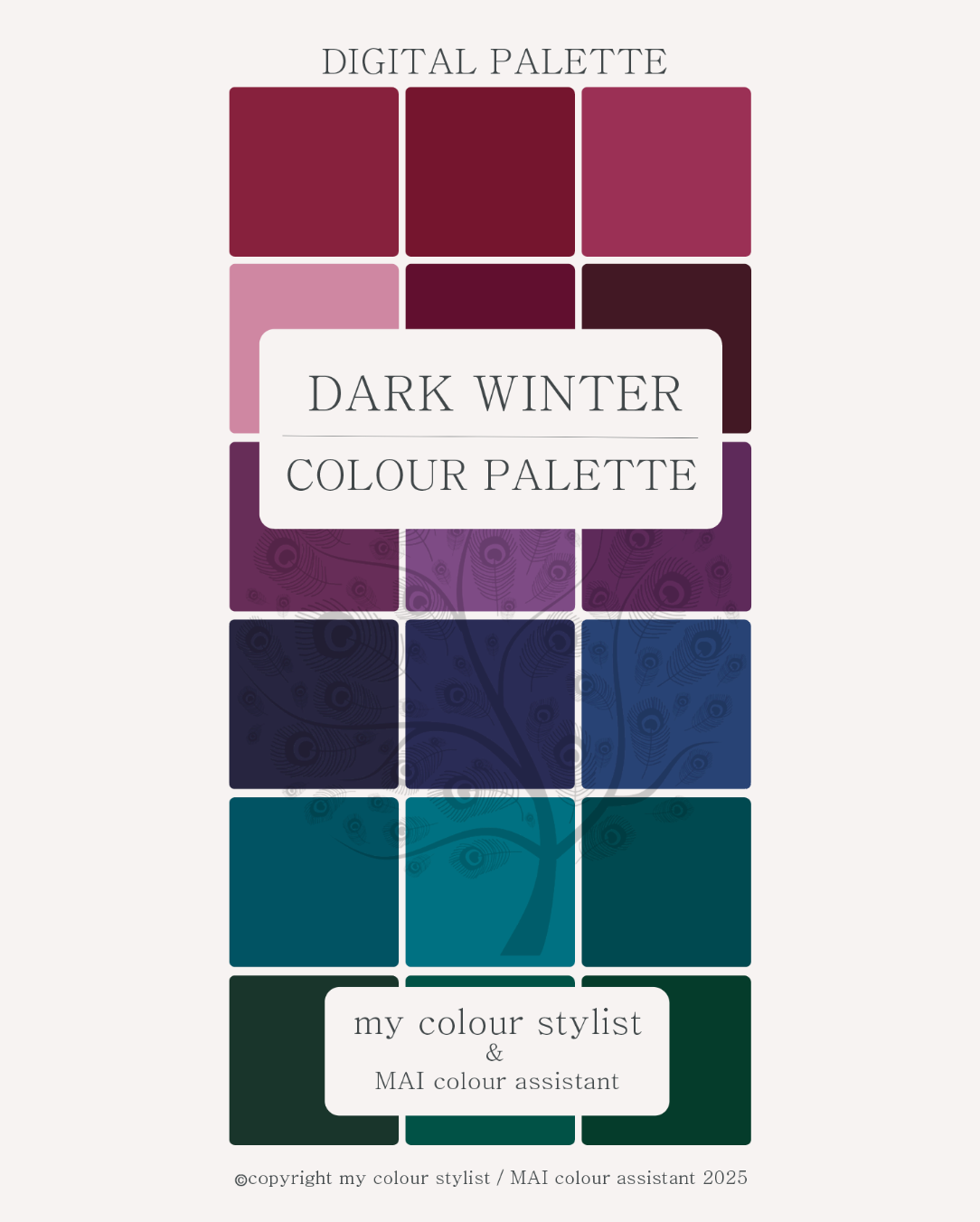 Digital colour palette download - Dark Winter